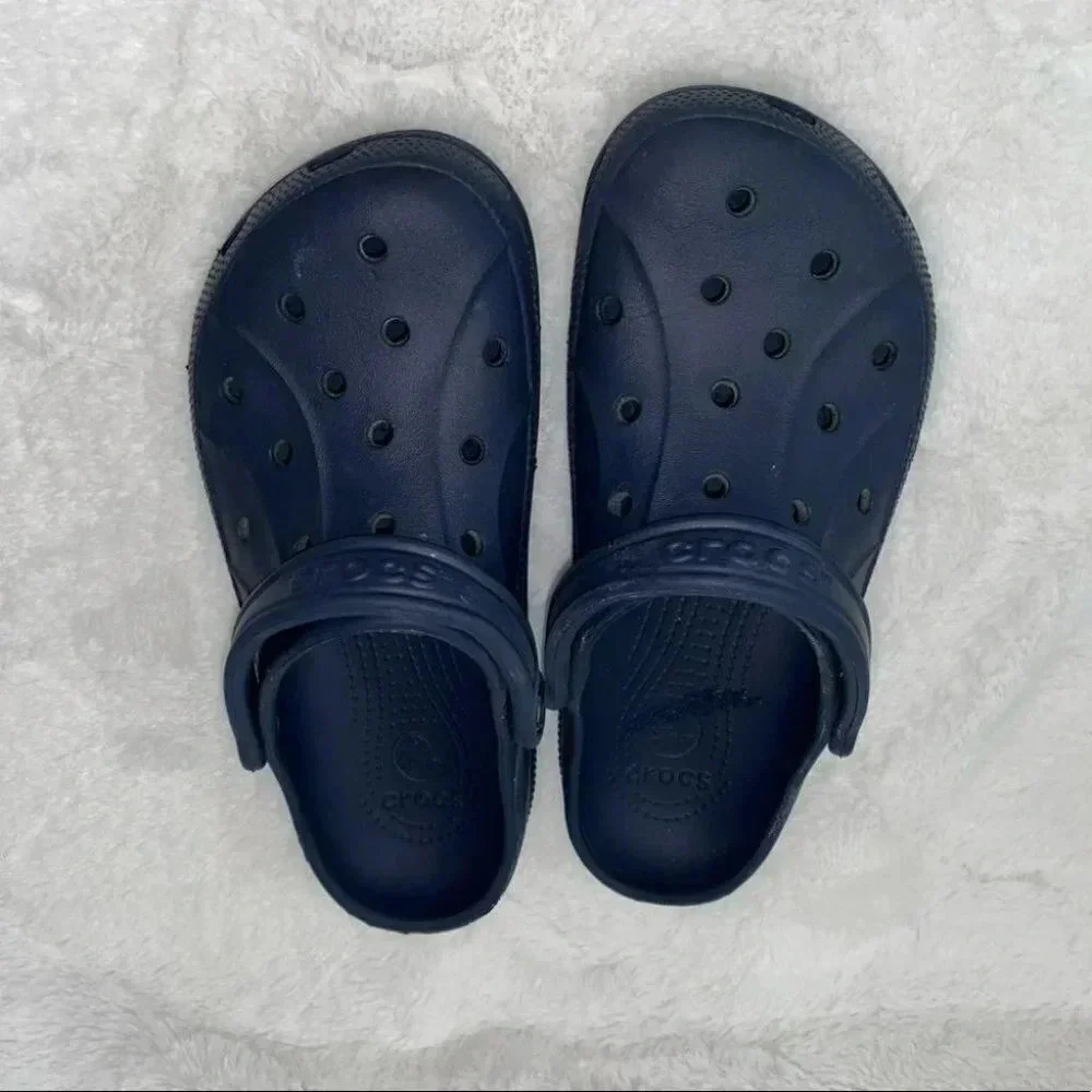 Crocs Classic Clogs Men‎ 7 Women 9 Navy Blue Slip On Comfort Water Shoes